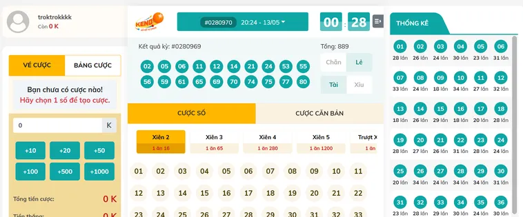 Chinh Phục Tốc Độ Cùng Game Nhanh Max Keno Tại Bin88 Siêu Hấp Dẫn