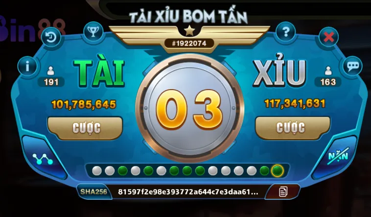 Trải Nghiệm Tài Xỉu Bom Tấn Tại Bin88 Cơ Hội Giành Thưởng Siêu Khủng