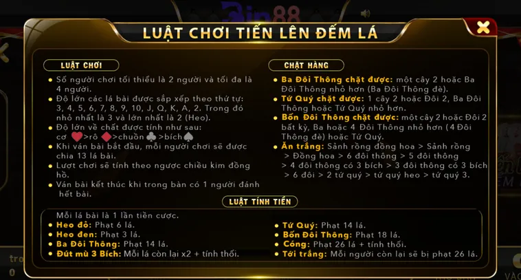 Chinh Phục Bàn Đấu Tiến Lên Đếm Lá Tại Bin88 Đẳng Cấp Nhất