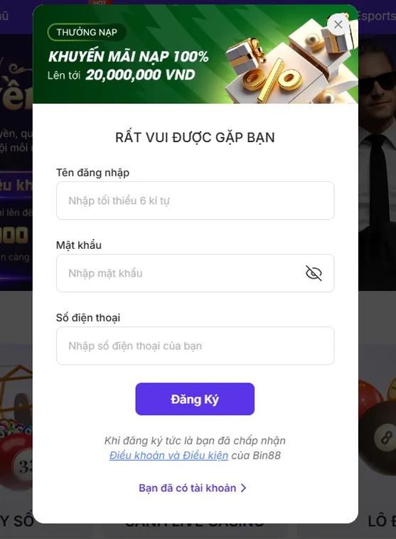 Hướng Dẫn Chi Tiết Các Bước Đăng Ký Bin88 Nhanh Chóng An Toàn Nhất